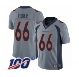 Men's Denver Broncos #66 Dalton Risner Limited Silver Inverted Legend 100th Season Football Jersey