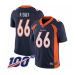 Men's Denver Broncos #66 Dalton Risner Navy Blue Alternate Vapor Untouchable Limited Player 100th Season Football Jersey