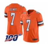 Men's Denver Broncos #7 John Elway Limited Orange Rush Vapor Untouchable 100th Season Football Jersey