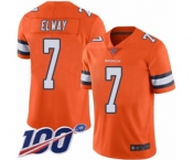 Men's Denver Broncos #7 John Elway Limited Orange Rush Vapor Untouchable 100th Season Football Jersey