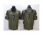 Men's Denver Broncos #7 John Elway Nike Olive 2021 Salute To Service Limited Player Jersey