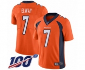 Men's Denver Broncos #7 John Elway Orange Team Color Vapor Untouchable Limited Player 100th Season Football Jersey