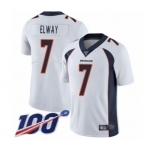 Men's Denver Broncos #7 John Elway White Vapor Untouchable Limited Player 100th Season Football Jersey