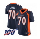 Men's Denver Broncos #70 Ja'Wuan James Navy Blue Alternate Vapor Untouchable Limited Player 100th Season Football Jersey