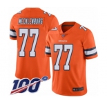 Men's Denver Broncos #77 Karl Mecklenburg Limited Orange Rush Vapor Untouchable 100th Season Football Jersey