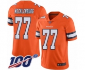 Men's Denver Broncos #77 Karl Mecklenburg Limited Orange Rush Vapor Untouchable 100th Season Football Jersey