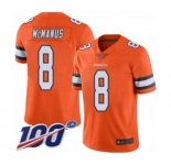 Men's Denver Broncos #8 Brandon McManus Limited Orange Rush Vapor Untouchable 100th Season Football Jersey