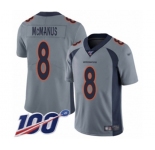 Men's Denver Broncos #8 Brandon McManus Limited Silver Inverted Legend 100th Season Football Jersey