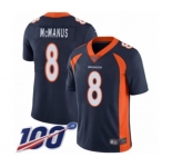 Men's Denver Broncos #8 Brandon McManus Navy Blue Alternate Vapor Untouchable Limited Player 100th Season Football Jersey