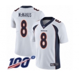Men's Denver Broncos #8 Brandon McManus White Vapor Untouchable Limited Player 100th Season Football Jersey