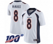 Men's Denver Broncos #8 Brandon McManus White Vapor Untouchable Limited Player 100th Season Football Jersey