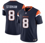 Men's Denver Broncos #8 Jarrett Stidham Navy 2025 F.U.S.E. Vapor Limited Football Stitched Jersey