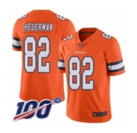 Men's Denver Broncos #82 Jeff Heuerman Limited Orange Rush Vapor Untouchable 100th Season Football Jersey