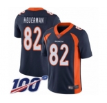 Men's Denver Broncos #82 Jeff Heuerman Navy Blue Alternate Vapor Untouchable Limited Player 100th Season Football Jersey