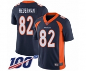 Men's Denver Broncos #82 Jeff Heuerman Navy Blue Alternate Vapor Untouchable Limited Player 100th Season Football Jersey