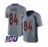 Men's Denver Broncos #84 Shannon Sharpe Limited Silver Inverted Legend 100th Season Football Jersey