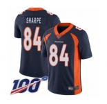 Men's Denver Broncos #84 Shannon Sharpe Navy Blue Alternate Vapor Untouchable Limited Player 100th Season Football Jersey