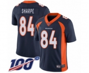 Men's Denver Broncos #84 Shannon Sharpe Navy Blue Alternate Vapor Untouchable Limited Player 100th Season Football Jersey