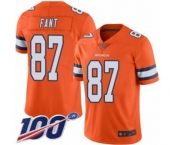 Men's Denver Broncos #87 Noah Fant Limited Orange Rush Vapor Untouchable 100th Season Football Jersey