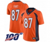 Men's Denver Broncos #87 Noah Fant Orange Team Color Vapor Untouchable Limited Player 100th Season Football Jersey