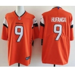Men's Denver Broncos #9 Talanoa Hufanga Limited Orange Vapor Jersey