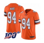 Men's Denver Broncos #94 DeMarcus Ware Limited Orange Rush Vapor Untouchable 100th Season Football Jersey
