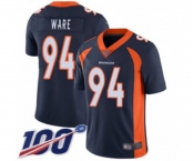 Men's Denver Broncos #94 DeMarcus Ware Navy Blue Alternate Vapor Untouchable Limited Player 100th Season Football Jersey