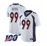 Men's Denver Broncos #99 Adam Gotsis White Vapor Untouchable Limited Player 100th Season Football Jersey