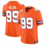 Men's Denver Broncos #99 Zach Allen Orange F.U.S.E. Mile High Collection 1977 Throwback Vapor Limited Football Stitched Jersey