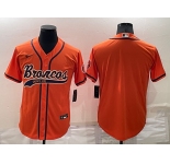Men's Denver Broncos Blank Orange Stitched MLB Cool Base Nike Baseball Jersey