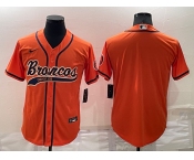 Men's Denver Broncos Blank Orange Stitched MLB Cool Base Nike Baseball Jersey