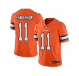 Men's Nike Denver Broncos #11 Carlos Henderson Limited Orange Rush NFL Jersey