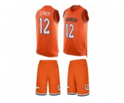 Men's Nike Denver Broncos #12 Paxton Lynch Limited Orange Tank Top Suit NFL Jersey