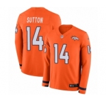 Men's Nike Denver Broncos #14 Courtland Sutton Limited Orange Therma Long Sleeve NFL Jersey