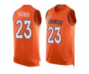 Men's Nike Denver Broncos #23 Devontae Booker Limited Orange Player Name & Number Tank Top NFL Jersey