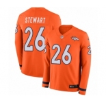 Men's Nike Denver Broncos #26 Darian Stewart Limited Orange Therma Long Sleeve NFL Jersey