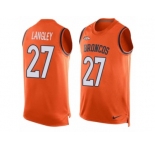 Men's Nike Denver Broncos #27 Brendan Langley Limited Orange Player Name & Number Tank Top NFL Jersey