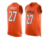 Men's Nike Denver Broncos #27 Brendan Langley Limited Orange Player Name & Number Tank Top NFL Jersey
