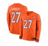 Men's Nike Denver Broncos #27 Brendan Langley Limited Orange Therma Long Sleeve NFL Jersey