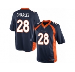 Men's Nike Denver Broncos #28 Jamaal Charles Limited Navy Blue Alternate NFL Jersey