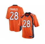 Men's Nike Denver Broncos #28 Jamaal Charles Limited Orange Team Color NFL Jersey