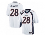 Men's Nike Denver Broncos #28 Jamaal Charles Limited White NFL Jersey