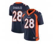 Men's Nike Denver Broncos #28 Jamaal Charles Vapor Untouchable Limited Navy Blue Alternate NFL Jersey