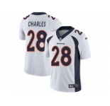 Men's Nike Denver Broncos #28 Jamaal Charles Vapor Untouchable Limited White NFL Jersey