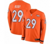 Men's Nike Denver Broncos #29 Bradley Roby Limited Orange Therma Long Sleeve NFL Jersey