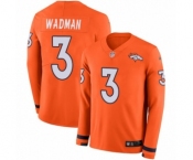 Men's Nike Denver Broncos #3 Colby Wadman Limited Orange Therma Long Sleeve NFL Jersey