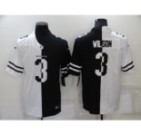 Men's Nike Denver Broncos #3 Russell Wilson Black And White Split Vapor Untouchable Limited Jersey