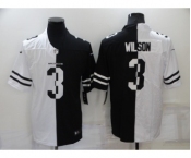 Men's Nike Denver Broncos #3 Russell Wilson Black And White Split Vapor Untouchable Limited Jersey