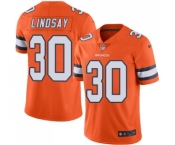 Men's Nike Denver Broncos #30 Phillip Lindsay Limited Orange Rush Vapor Untouchable NFL Jersey