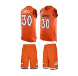 Men's Nike Denver Broncos #30 Phillip Lindsay Limited Orange Tank Top Suit NFL Jersey